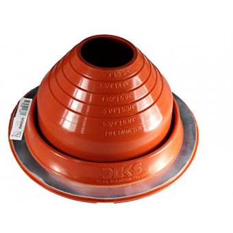DEKTITE 4 (DF204RE) ROUND RED High Temp Silicone Flexible Pipe Flashing (Roof Jack, Pipe Boot Flashing) Dektite #for OD pipe sizes 3" - 6-1/4"