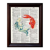 Koi Fish - Dictionary Art Print Printed On Authentic Vintage Dictionary Book Page - 8 x 10.5