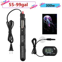 300w Submersible Aquarium Heater Auto Thermostat heater with suction,heater for fish tank water,Bonus thermometer and Jellyfish Decoration