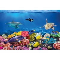 GREAT ART Undersea coral reef photo wall paper - Colourful underwater world wall decoration - Mural Aquarium Motiv XXL wallpaper (55 Inch x 39.4 In...