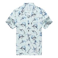 Hawaii Hangover Men's Hawaiian Shirt Aloha Shirt Luau Shirt L Blue Marlin Fish