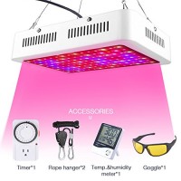 HomeNote Led Plant Grow Light for Indoor Plants, 1000W Grow Lamp with Thermometer Humidity Monitor, Adjustable Rope and Goggle, Full Spectrum Plant...