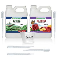 Dyna-Gro Grow and Bloom Liquid Fertilizer Quart (32oz) with 5 Pipettes and 4oz Measuring Cup, Organic Plant Food Nutrients, All Purpose Grow, Conce...