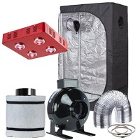 Hydro Plus Grow Tent Setup Complete Kit LED 800W Grow Light + 4" Fan Filter Exhaust Kit + Dark Room Hydroponic Indoor Plants Growing System (36"x20...