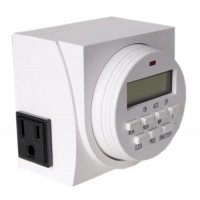 Hydrofarm Dual Outlet 7-Day Grounded Digital Programmable Timer, 1725W, 15A, 1 Minute On/Off