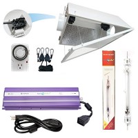 Hydroplanet™ Double Ended Air Cooled Hood Hydroponic Grow Lights Kit DE Reflector Hood With Dimmable Digital Ballast HPS LAMPS Horticulture Plant G...