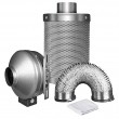 iPower 4 Inch 190 CFM Duct Inline Fan with 4" Carbon Filter 8 Feet Ducting Combo for Grow Tent Ventilation