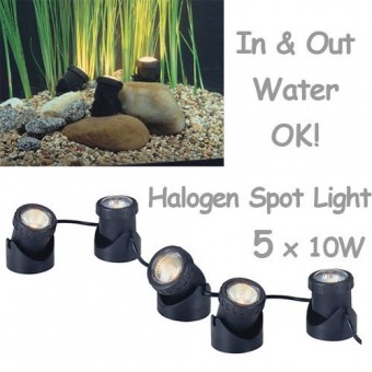 50w Halogen Submersible Light for Water Gardens and Ponds, Set of 5