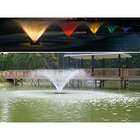 Kasco Decorative Aerating Lake & Pond Fountain WITH LED LIGHTS - 3/4 HP VFX 100ft cord (3400vfx + LED lights w/ 150ft cord)