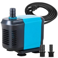 KEDSUM 550GPH Submersible Pump(2500L/H,40W), Ultra Quiet Water Pump with 5ft High Lift, Fountain Pump with 6.5ft Power Cord, 3 Nozzles for Fish Tan...