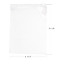 Kloud City 10PCS 8'' x 6'' White Color Fish Tank Filter Mesh Bags with Plastic Zippers , Aquarium Pond Filter Bag