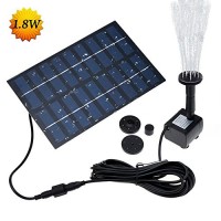 LATITOP 1.8W Solar Fountain Free Standing Floating, Submersible Solar Water Pump with 4 Sprinkler Heads for Different Water Flows, Perfect for Bird...