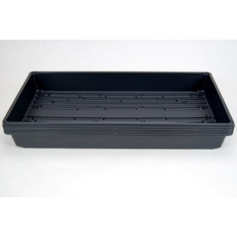 5 Pack of Durable Black Plastic Growing Trays (with drain holes) 20" x 10" x 2" - Planting Seedlings, Flowers, Wheatgrass, Microgreens