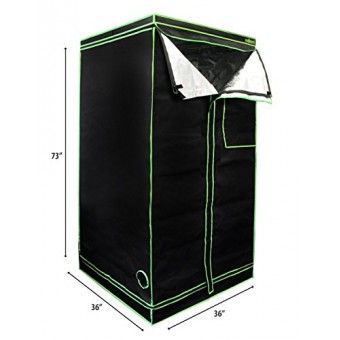 MILLIARD 36" x 36" x 73" 100% Reflective Mylar Hydroponic Grow Tent with Window, Great for Indoor Planting and Early Seedling Starters
