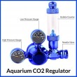 MOD Complete Aquarium CO2 Regulator Blue Mini Stainless Steel Dual Gauge Display Bubble Counter & Check Valve w/Solenoid 110V Fits Standard US Tank...
