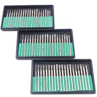 NIUPIKA 1/8 Shank Diamond Burr Bits Set Drill Bit Kit for Glass Gemstone Metal Dremel Grinding Rotary Tool