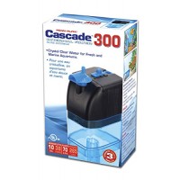 Penn Plax Cascade 300 Submersible Aquarium Filter Cleans Up to 10 Gallon Fish Tank With Physical, Chemical, and Biological Filtration