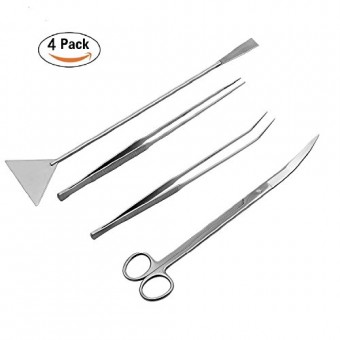 PERSUPER Aquatic Plant Tweezers Scissor Spatula Tool - 4 in 1 Stainless Steel Aquarium Tank Aquascaping Tools Set for Fish Starter Kits & Aquariums...