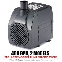 PonicsPump Submersible Pump with for Hydroponics, Aquaponics, Fountains, Ponds, Statuary, Aquariums & more. Comes with 1 year limited warranty. (40...