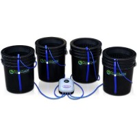Deep Water Culture (DWC) Hydroponic Bubbler Bucket Kit by PowerGrow ® Systems (4) 5 Gallon - 10" Buckets