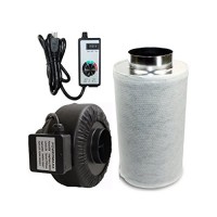 Powermaxx Premium Charcoal Carbon Filter and Inline Fan Combo with Speed Controller and Ducting(No Ducting, 4 inch)