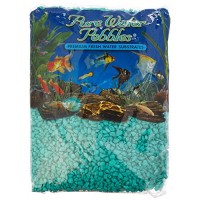Pure Water Pebbles Aquarium Gravel, 5-Pound, Turquoise