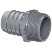 Spears 1436 Series PVC Tube Fitting, Adapter, Schedule 40, Gray, 1-1/2 Barbed x NPT Male