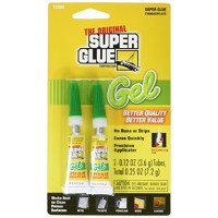 The Original Super Glue Cyanoacrylate Gel, 0.12 Oz each, 2 tubes