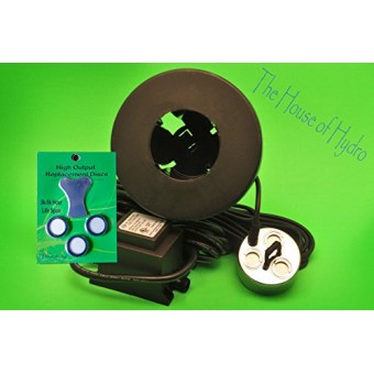 The House of Hydro Commercial 3 Head Mist Maker Kit- (Three Disk Mist Maker, Transformer, Float, 3 Replacement Discs)