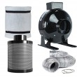 TopoLite 4" Inline Fan Carbon Air Filter Ducting Combo for Grow Tent Ventilation Exhaust Kit and Hydroponic Growing System
