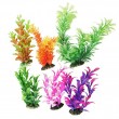 uxcell 6 Pcs Assorted Color Aquarium Plastic Plant Decoration Ceramic Base