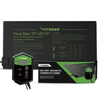 VIVOSUN 10"x20.75" Seedling Heat Mat and Digital Thermostat Combo Set MET Standard