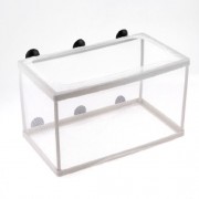 Water & Wood Fish Tank Aquarium Plastic Frame White Net Fry Hatchery Breeder w 6 x Suction Cups Water & Wood Fish Tank Aquarium Plastic Frame White Net Fry Hatchery Breeder w 6 x Suction Cups