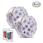 WHATOOK Submersible Led Light Waterproof Lights, Remote Controlled, Battery Powered, Underwater RGB Hot Tub Swimming Pool Pond Fountain Shower Bath... WHATOOK Submersible Led Light Waterproof Lights, Remote Controlled, Battery Powered, Underwater RGB Hot Tub Swimming Pool Pond Fountain Shower Bath...